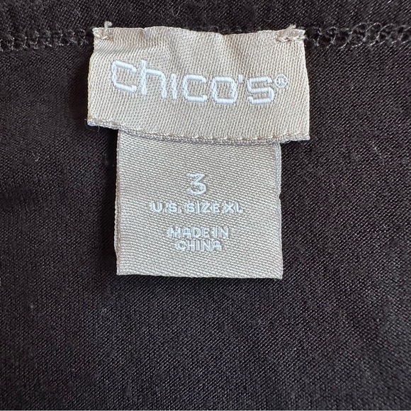 Chico's Women’s Black‎ Brown Cheetah Block Mesh Knit Top Short Sleeve Size XL - Picture 5 of 6